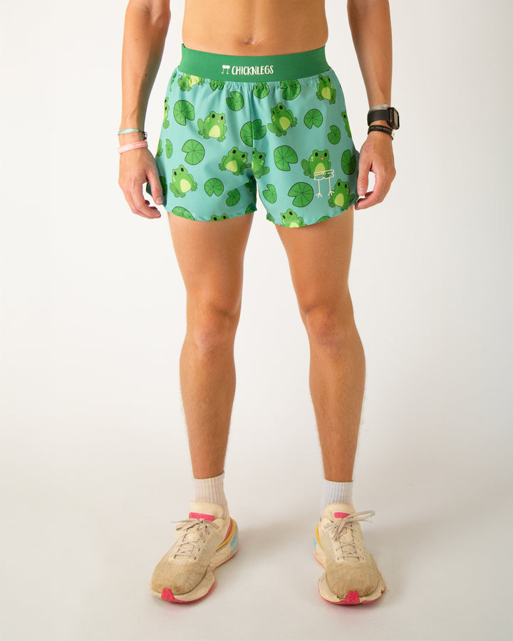 Men's Fartlek Froggies 4" Half Split Shorts (Blue/Green)