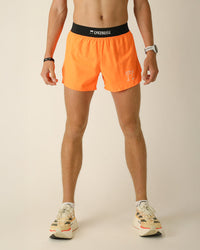 Men's Neon Orange 4" Half Split Shorts
