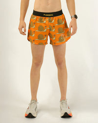 Men's Snails Pace 4" Half Split Shorts (Orange) Medium