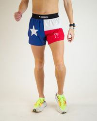 Men's Texas 4" Half Split Shorts (Red, White & Blue)