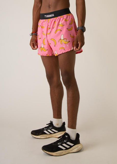 Men's Pink Bananas 4" Half Split Shorts XS S M L XL