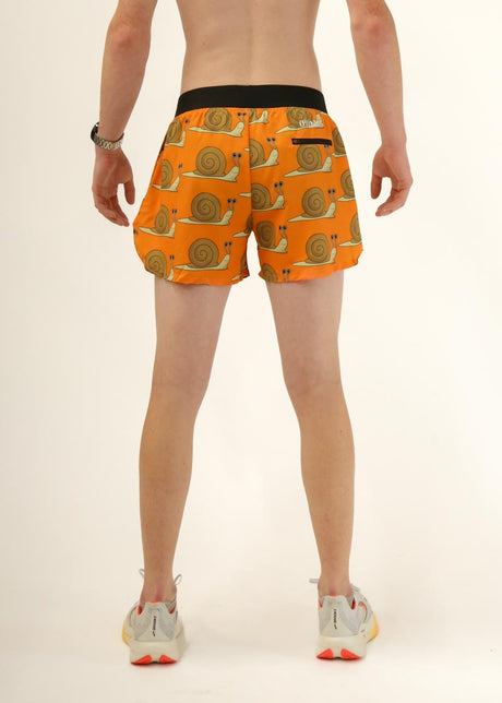 Men's Snails Pace 4" Half Split Shorts (Orange) Medium