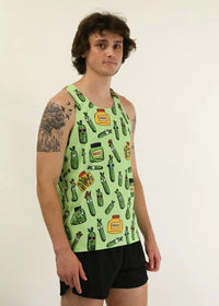 Men's Pickles Performance Singlet (Green) XS S M L XL