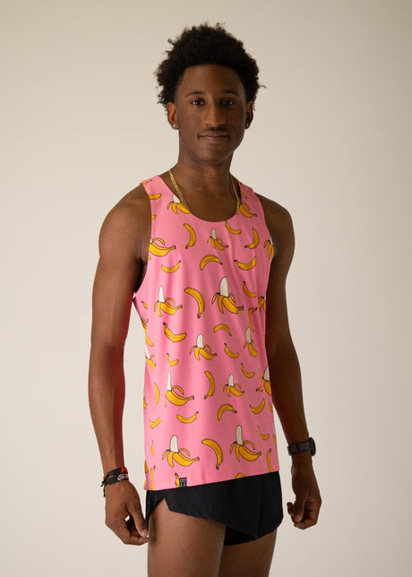 Men's Pink Bananas Performance Singlet