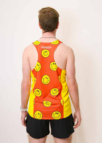 Men's Smileys Performance Singlet (Orange) XS S M L XL