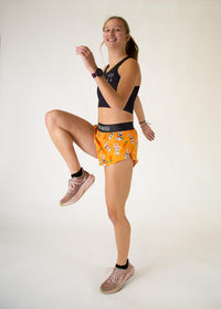 Women's Bad Bunny 1.5" Split Shorts (Orange)