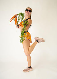 Women's Bad Bunny 1.5" Split Shorts (Orange)