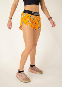 Women's Bad Bunny 1.5" Split Shorts (Orange)