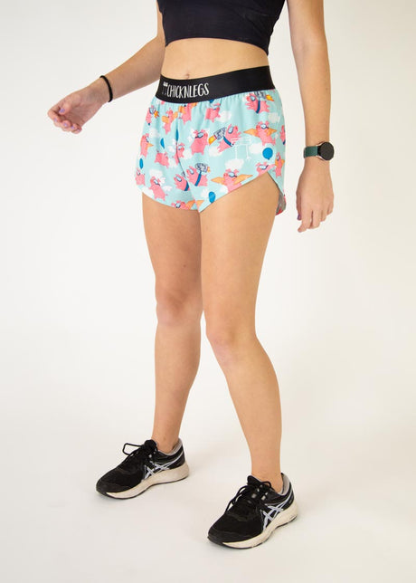 Women's Flying Pigs 1.5" Split Shorts (XXS XS S M L XL)