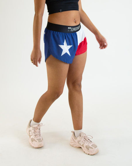 Women's Texas 1.5" Split Shorts (Red, White & Blue) XXS, XS, S, M, L, XL