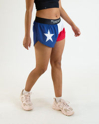 Women's Texas 1.5" Split Shorts (Red, White & Blue) XXS, XS, S, M, L, XL