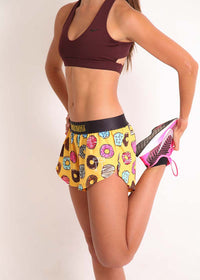 Women's Salty Donuts 1.5" Split Shorts (XXS XS S M L XL)