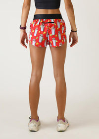 Women's Burritos 1.5" Split Shorts (Red)