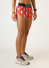 Women's Burritos 1.5" Split Shorts (Red)