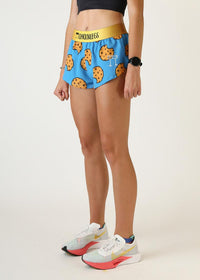 Women's Chocolate Chip Cookies 1.5" Split Shorts (Blue) XXS-XL