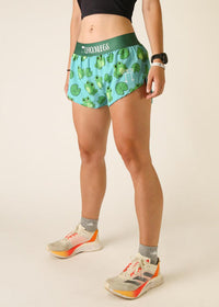 Women's Fartlek Froggies 1.5" Split Shorts (Blue/Green)