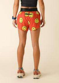 Women's Smiley 1.5" Split Shorts (Orange)