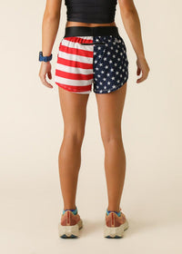 Women's USA 1.5" Split Shorts (Stars & Stripes) XXS XS S M L XL