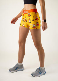 Women's Traffic Cones 3" 2-Pocket Compression Shorts (Orange) XS S M L