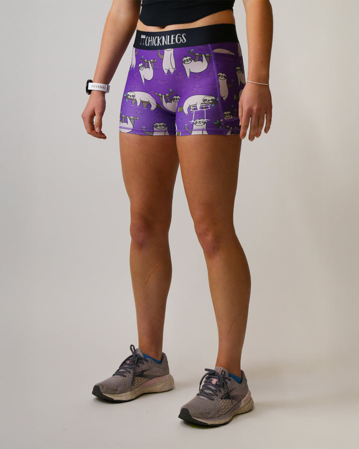 Women's Sloths 3" 2-Pocket Compression Shorts XS S M L XL