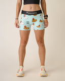 Women's Swaggy Chickens 3" 2-Pocket Compression Shorts (Large)