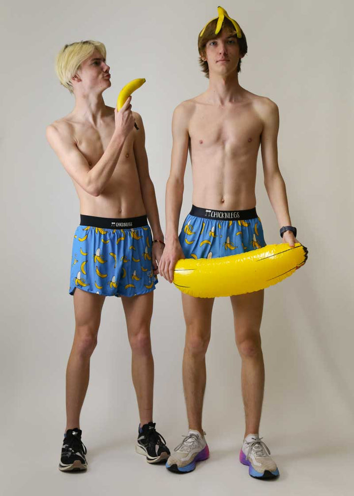 Men's Blue Bananas 2" Half Split Shorts (XS, S, M, L, XL)