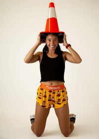 Women's Traffic Cones 1.5" Split Shorts (Yellow/Orange)