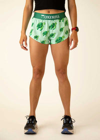 Women's Sea Turtles 1.5" Split Shorts (Blue/Green)