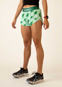 Women's Sea Turtles 1.5" Split Shorts (Blue/Green)