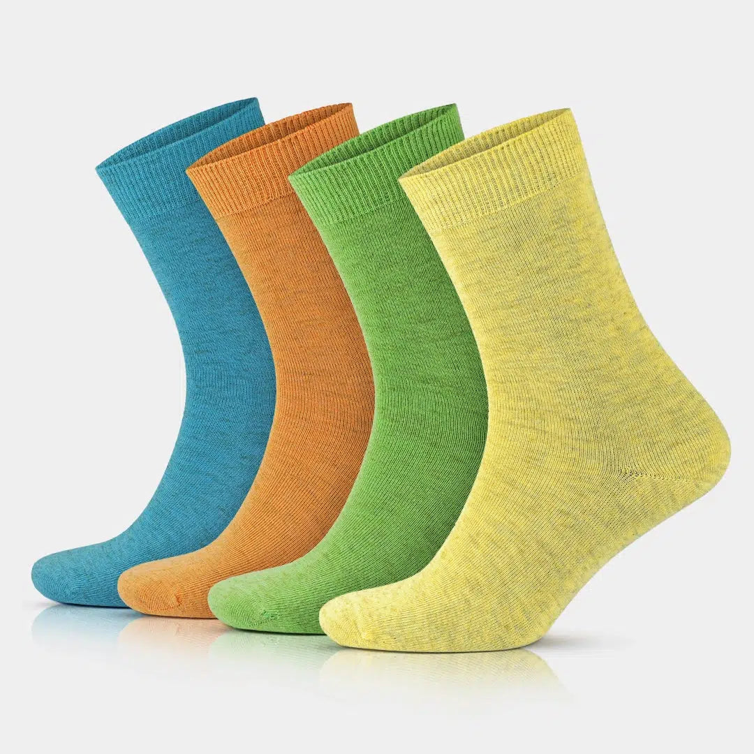 Women's Colorful Cotton & Linen Blend Thin Dress Socks