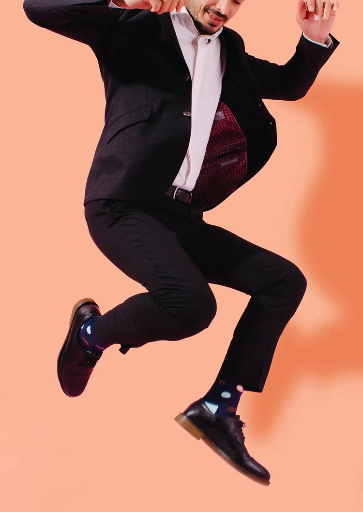 Men's Bamboo Colorful Crew Funny Dress Socks