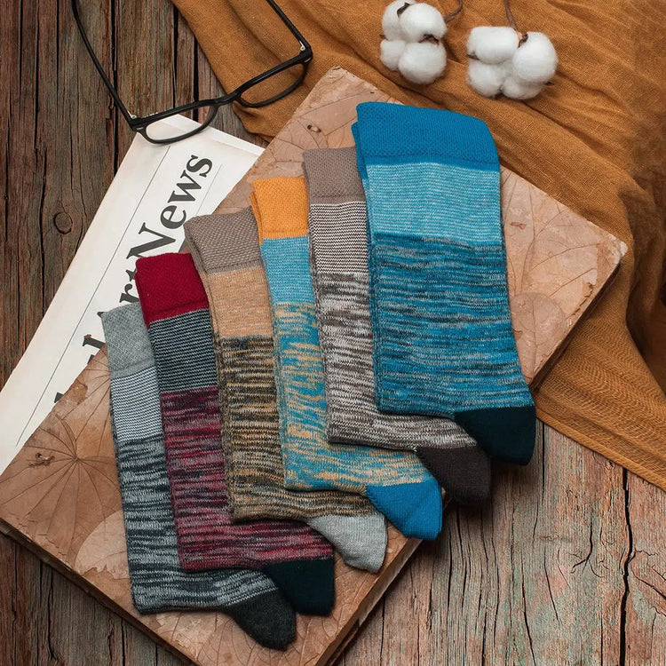 Men's Cotton Soft Crew Dress Socks - Optic Effect