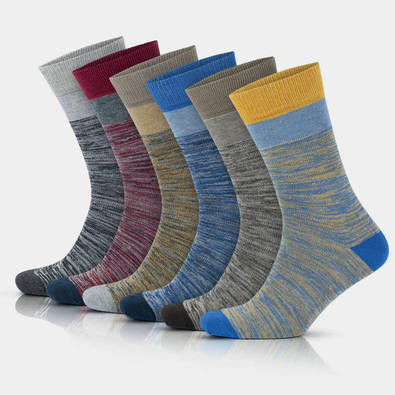 Men's Cotton Soft Crew Dress Socks - Optic Effect