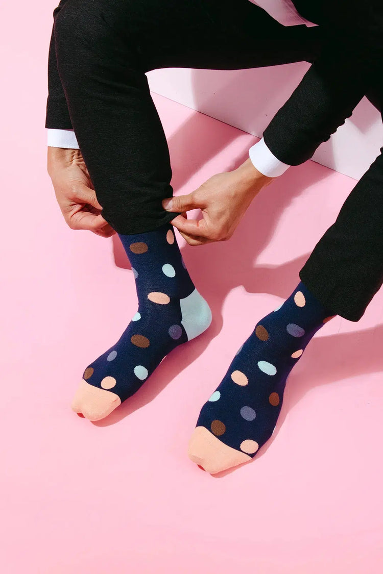 Men's Bamboo Colorful Crew Funny Dress Socks