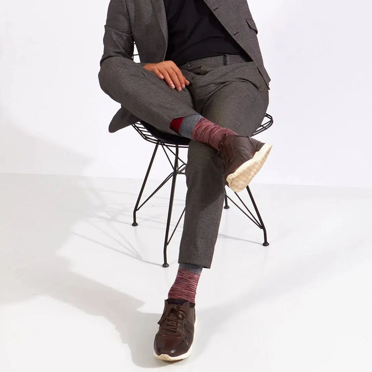 Men's Cotton Soft Crew Dress Socks - Optic Effect