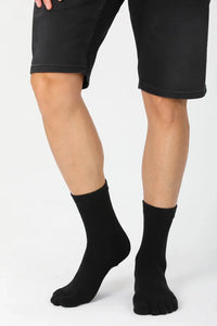 Men's Cotton Quarter Black Toe Socks