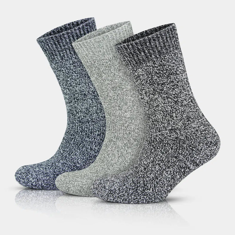 Men's Merino Wool Extra Thick Full Terry Fuzzy Crew Socks