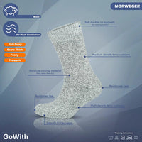 Men's Merino Wool Extra Thick Full Terry Fuzzy Crew Socks