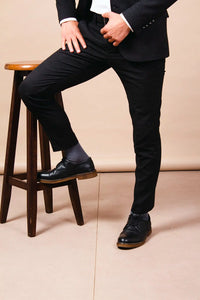 Men's Bamboo Crew Dress Socks - Black & Multicolor