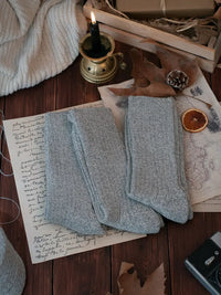 Men's Merino Wool Extra Thick Terry Sole Fuzzy Crew Socks