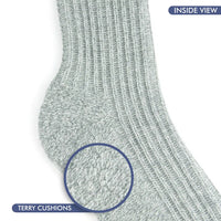 Men's Merino Wool Extra Thick Terry Sole Fuzzy Crew Socks