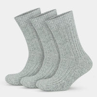 Men's Merino Wool Extra Thick Terry Sole Fuzzy Crew Socks