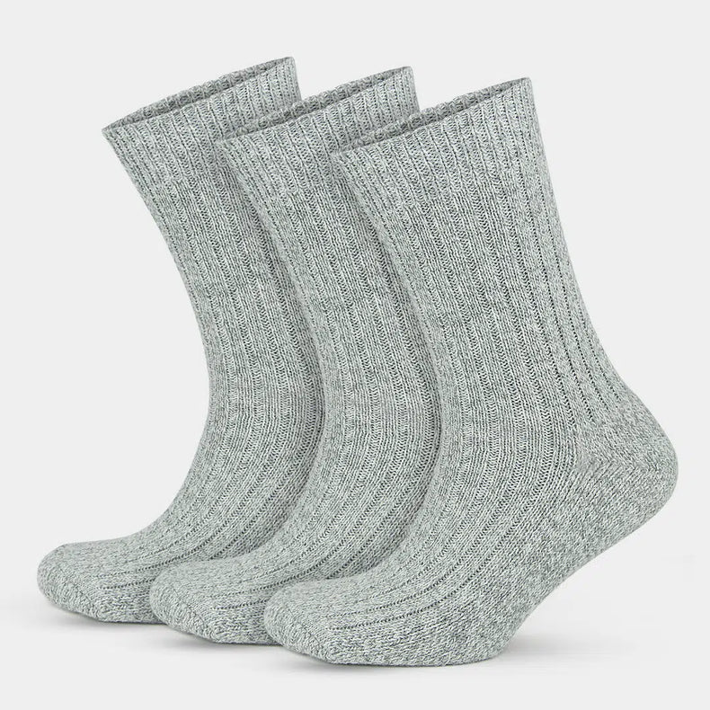 Men's Merino Wool Extra Thick Terry Sole Fuzzy Crew Socks