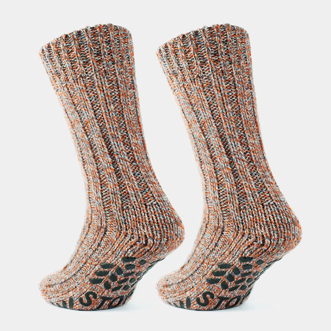 Women's Merino Crew Non-Slip Grip Cabin & Christmas Socks