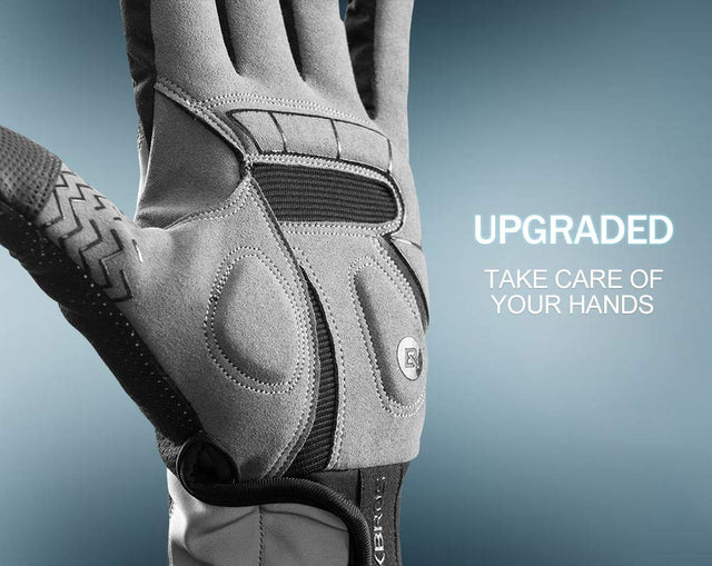 Fleece Full Finger Cycling Gloves, Motorcycle and Mountain Bike Gloves