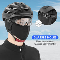 ROCKBROS Skull Cap Helmet Liner, Winter Thermal Cycling Hat with Glasses Holes, Beanie