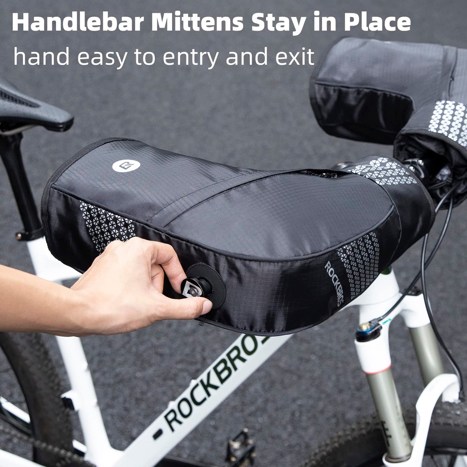 ROCKBROS Thinsulate Thermal Bike Handlebar Mittens - Cold Weather Pogies Cover Gloves