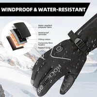 ROCKBROS Heated Gloves, Rechargeable Winter Touchscreen Gloves for Cycling, Skiing, Motorcycling