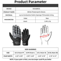 ROCKBROS Winter Touchscreen Motorcycle Gloves with Palm Padding & Knuckle Protection