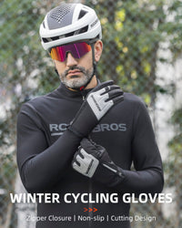 ROCKBROS Winter Cycling Thermal Running Ski Touchscreen Snow Gloves for Outdoor Sports